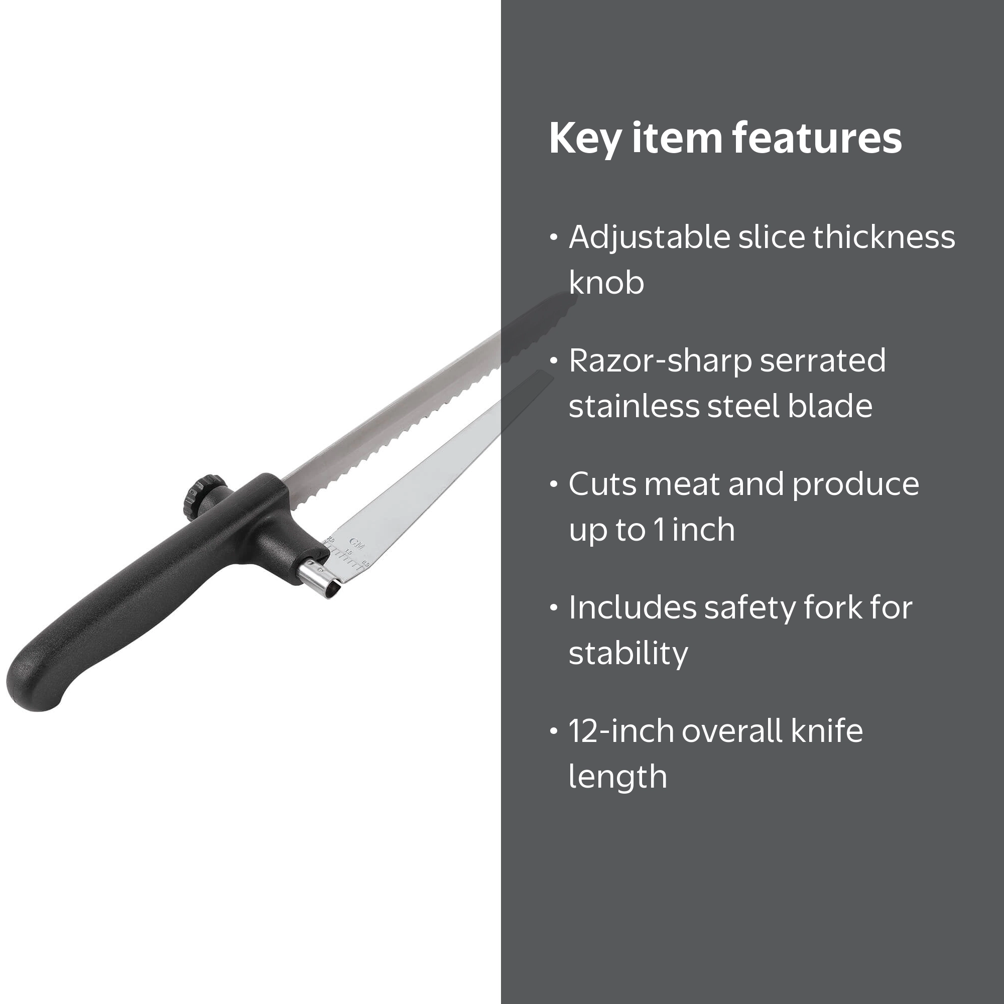Fox Valley Traders Knife with Adjustable Slicing Guide, 12 inches