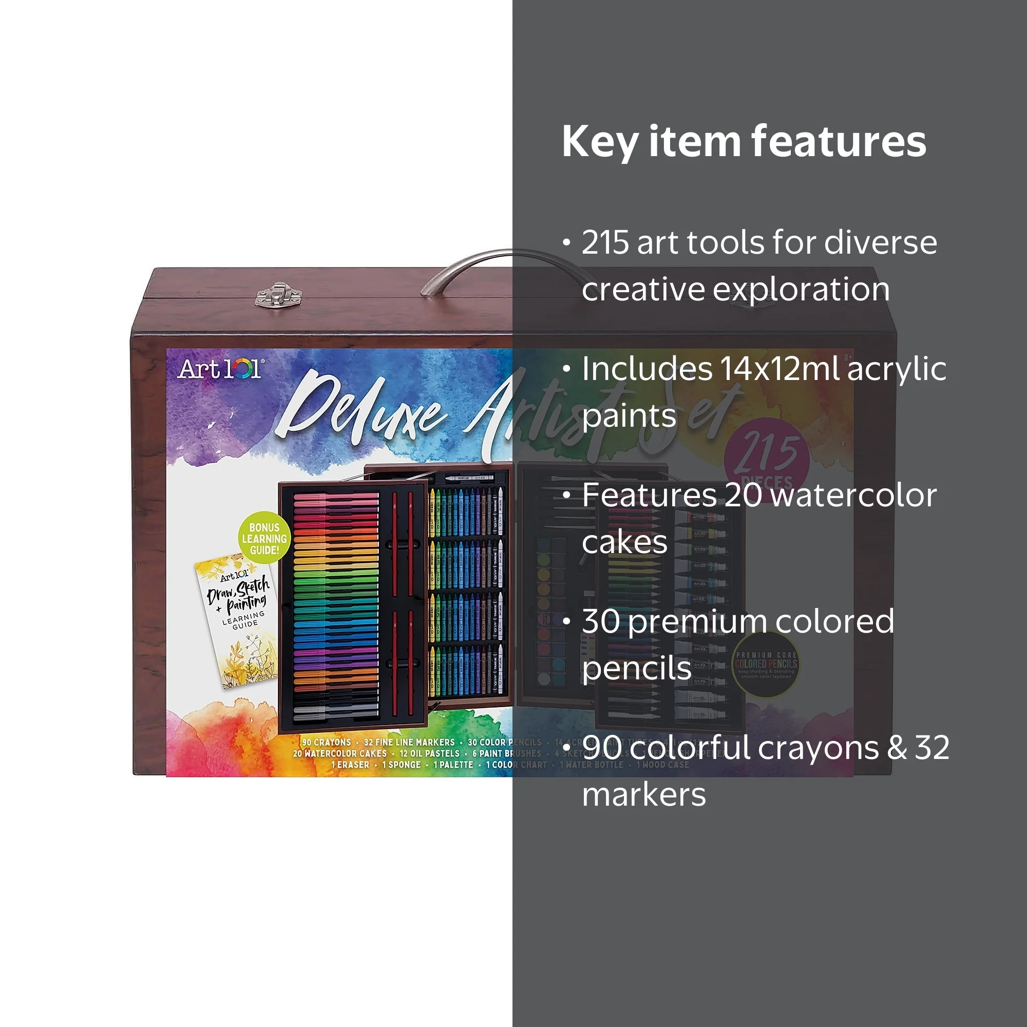 Art 101 Deluxe Creativity Art Set with 215 Pieces - Complete Art