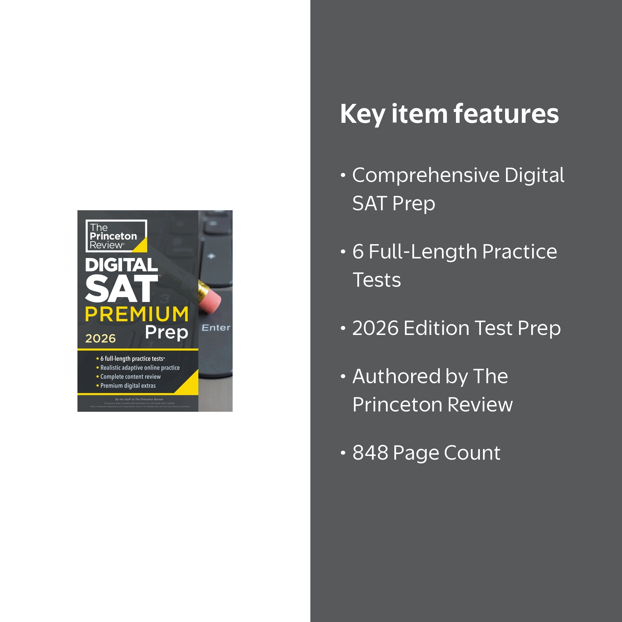 The Princeton Review Digital SAT Premium Prep 2026, Paperback, 6