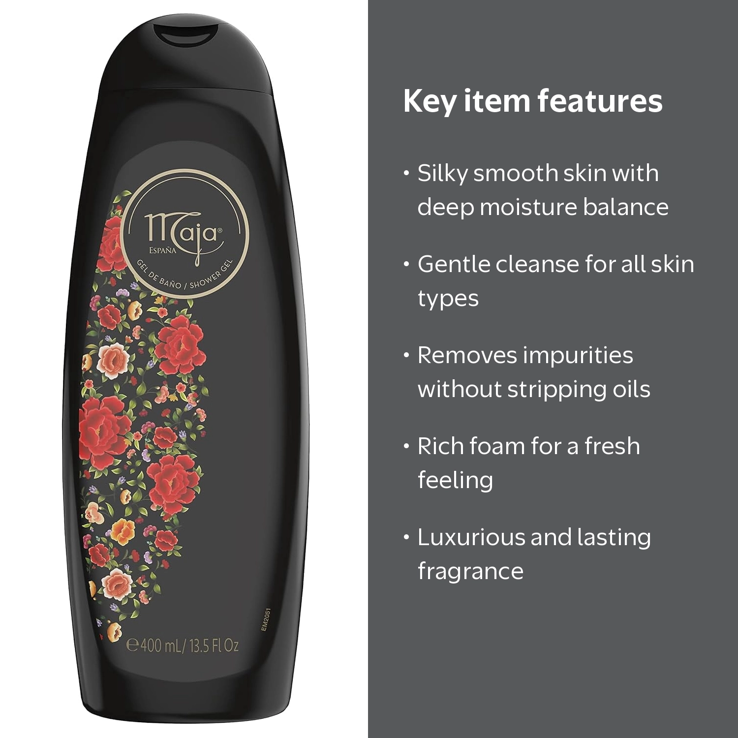 Maja, Shower Gel, 13.5 Fl oz, Glycerin Enriched Moisturizing Body
