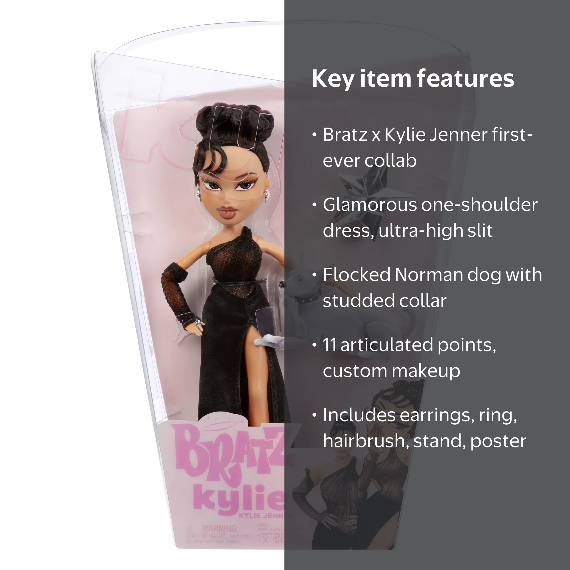 Bratz X Kylie Jenner Night Fashion Doll Collection with Pet Dog