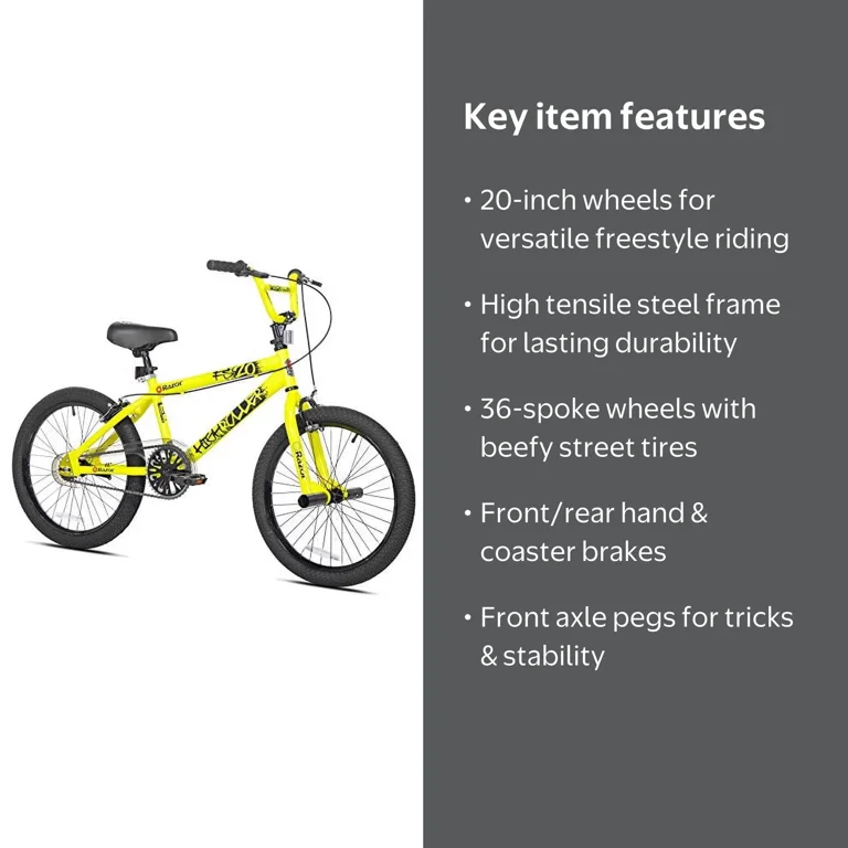 Razor High Roller 20-Inch BMX Freestyle Bike, Yellow - Walmart.com