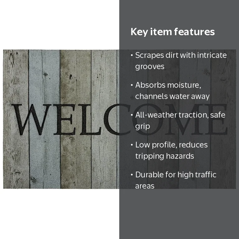 Mohawk Home Welcome Wood Rubber Doormat, Multi, 18