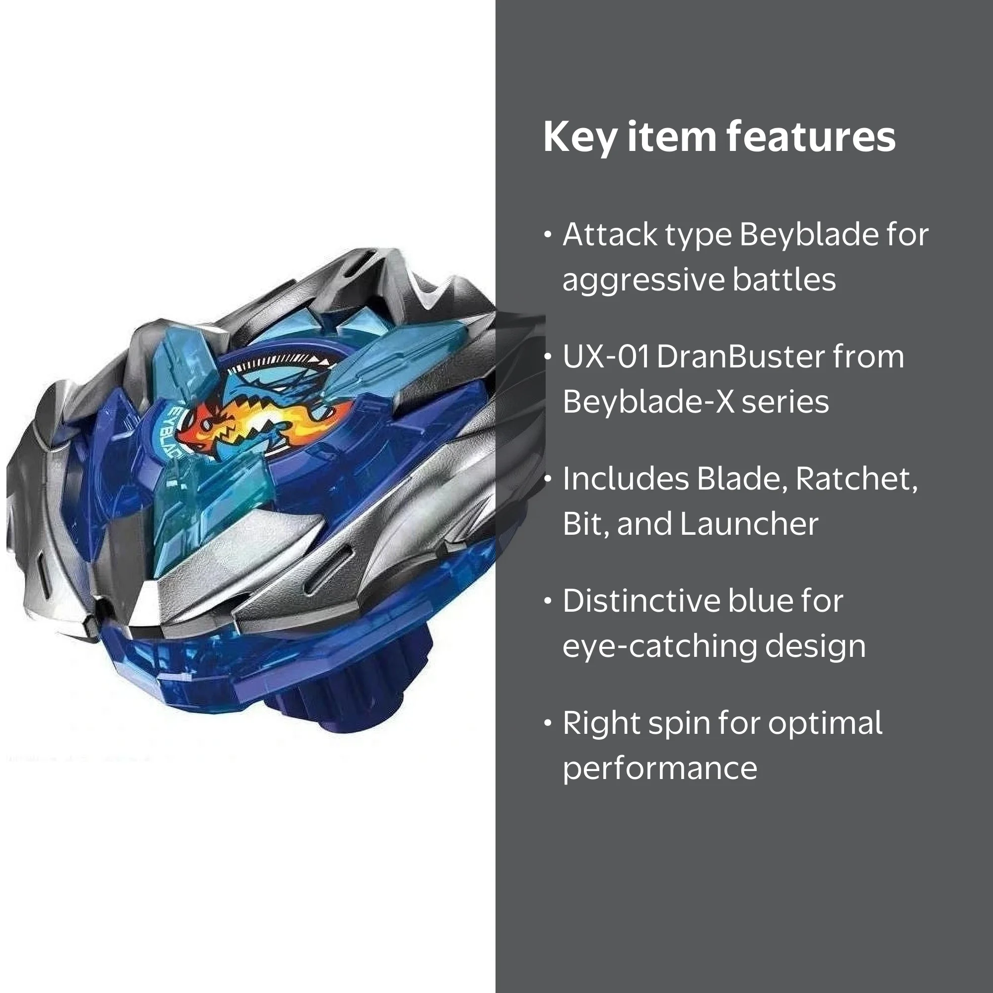 Takara Tomy Beyblade X Dran Buster Starter Set, Attack Type, Blue