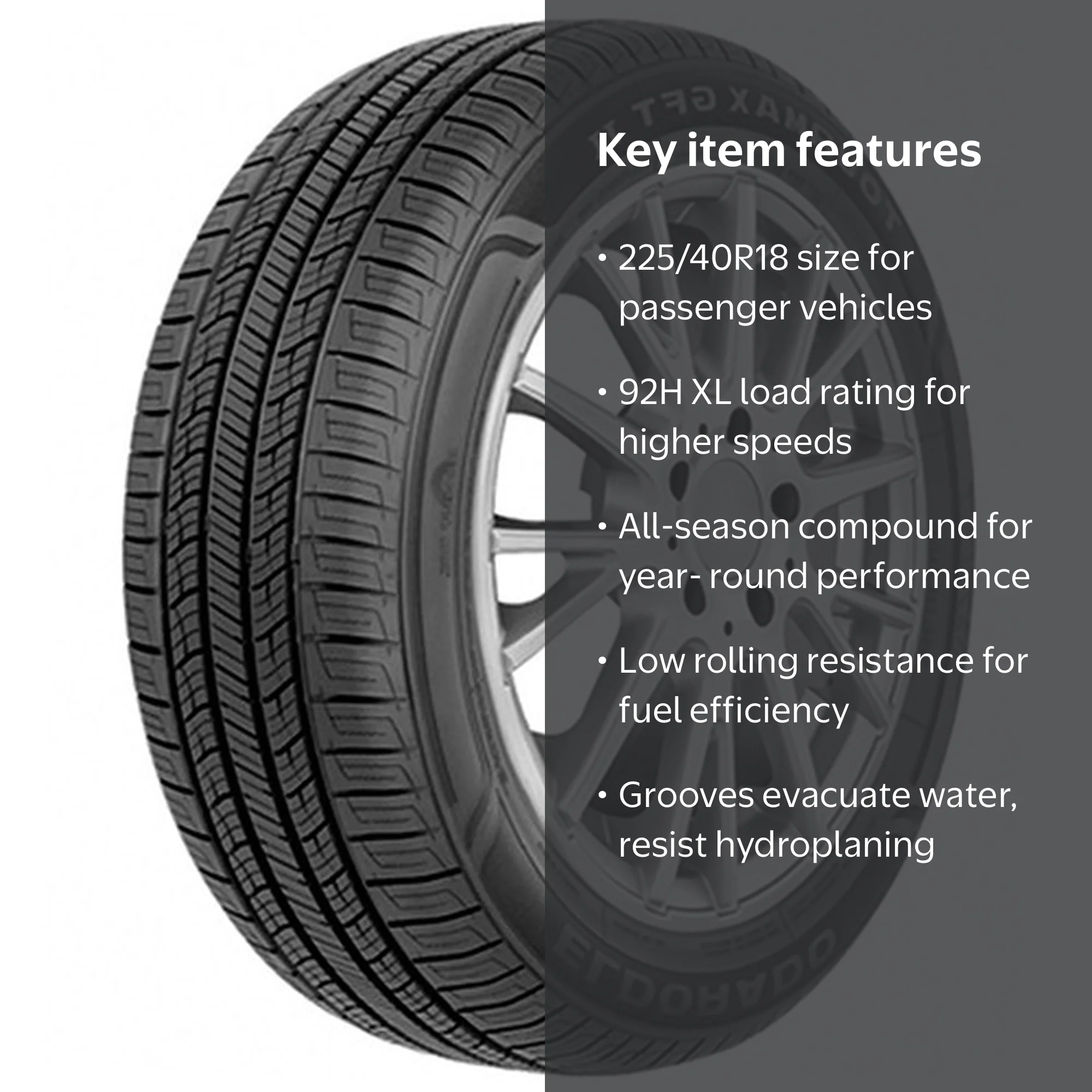 Eldorado Tourmax GFT II All Season 225/40R18 92H XL Passenger Tire Eldorado Tourmax GFT II All Season 225/40R18 92H XL Passenger Tire