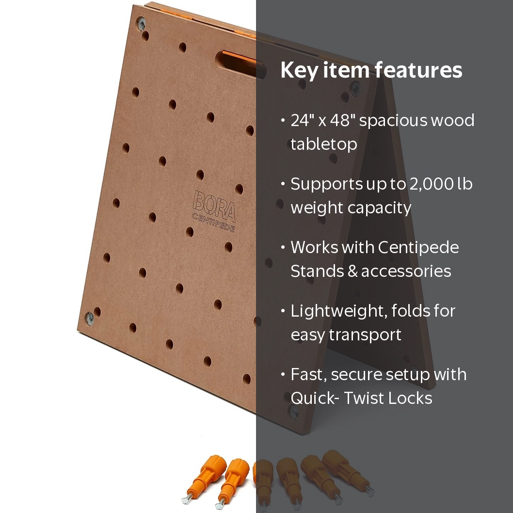 Bora Centipede Workbench Table Top CK22T, 7 Piece, 24x48 - Walmart.com