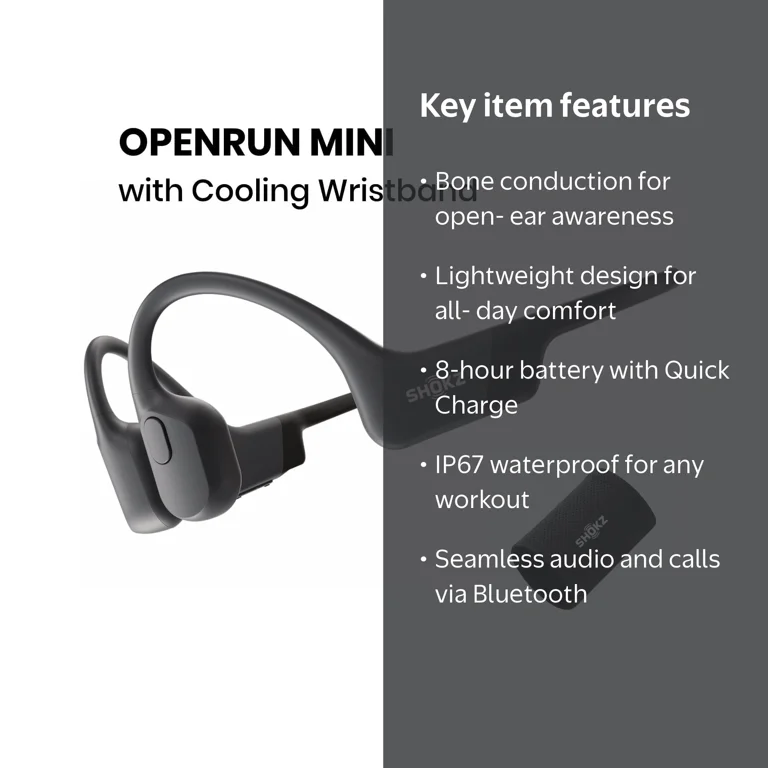 Shokz OpenRun Mini Bone Conduction Waterproof Bluetooth Headphones