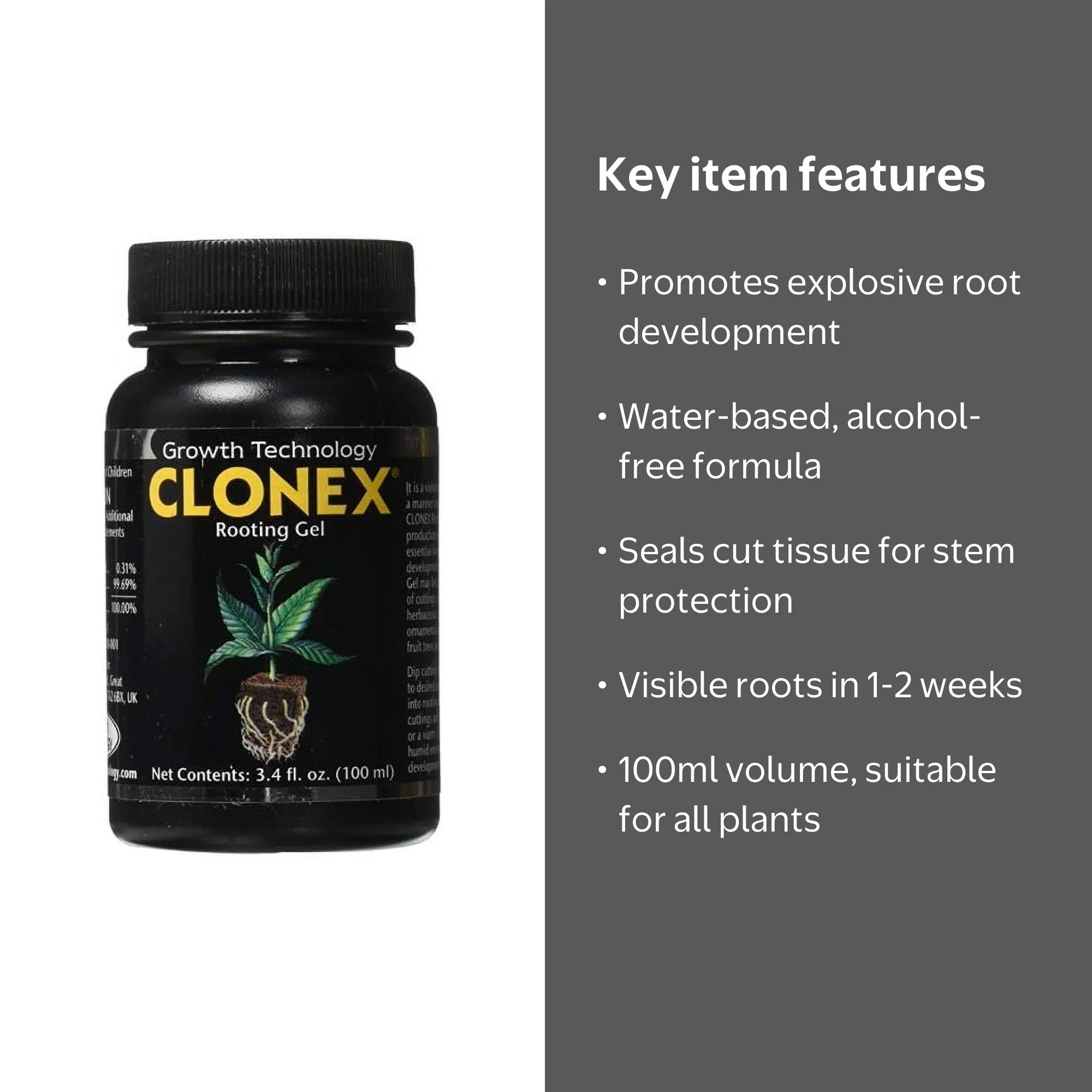 園芸養土・薬品 CLONEX Rooting Gel 100ml Clonex, Hydrody Clonex Gel, 100Ml, Plant Rooting Hormone for