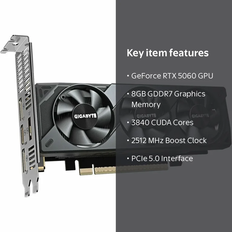 GIGABYTE Low Profile GeForce RTX 5060 8GB GDDR7 PCI Express 5.0
