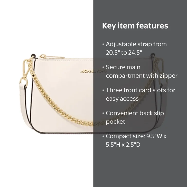 Michael Kors, Jet Set Travel Medium Pouchette Crossbody Bag, White