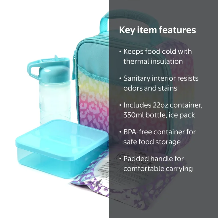 Arctic Zone Lunch Box Combo with Ice Pack, Insulated Lunch Bag for