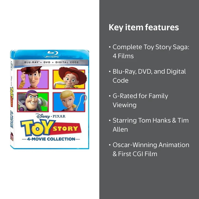 Toy Story: 4-Movie Collection, 10-disc Blu-Ray DVD Digital