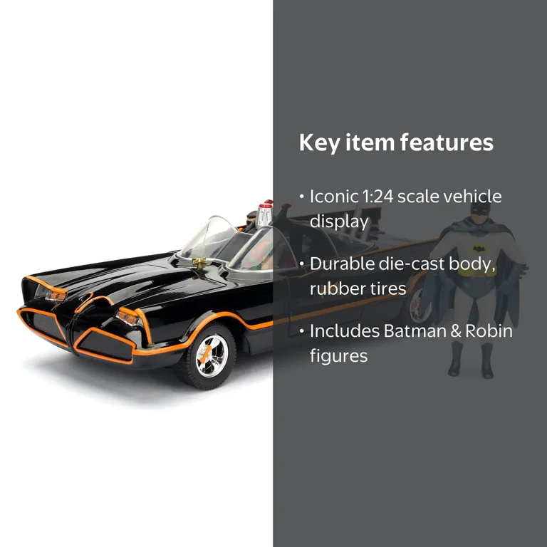 Jada Toys Batmobile Model Die-Cast 1:24 with Batman & Robin