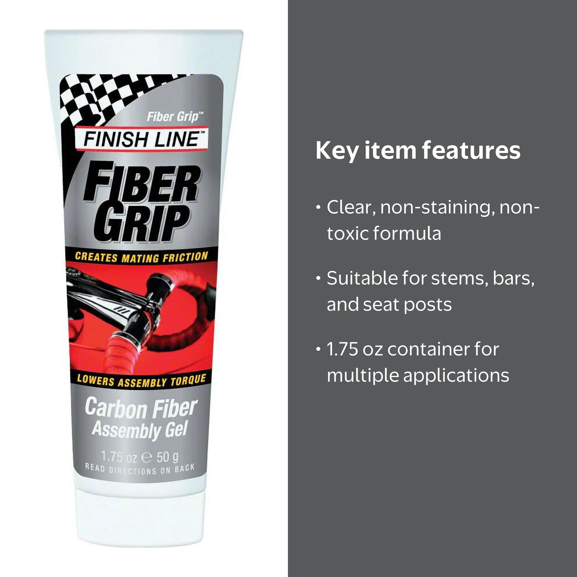 Finish Line Fiber Grip Carbon Fiber Assembly Gel Bicycle Lubricant