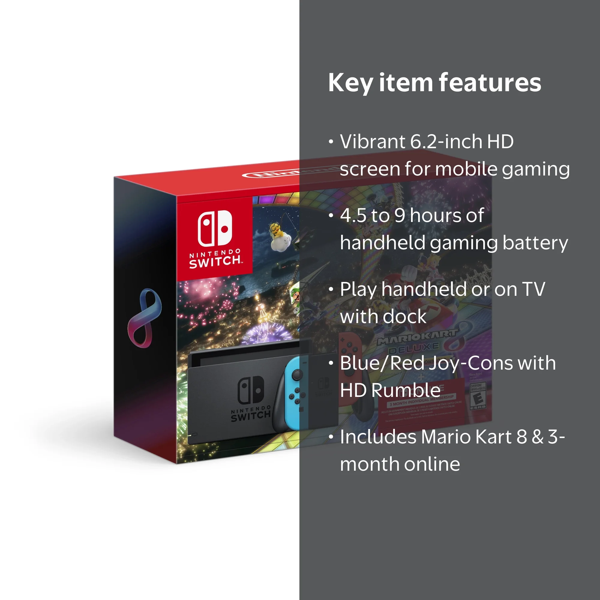 Nintendo Switch™ with Neon Blue & Red Joy-Con™, Mario Kart™ 8