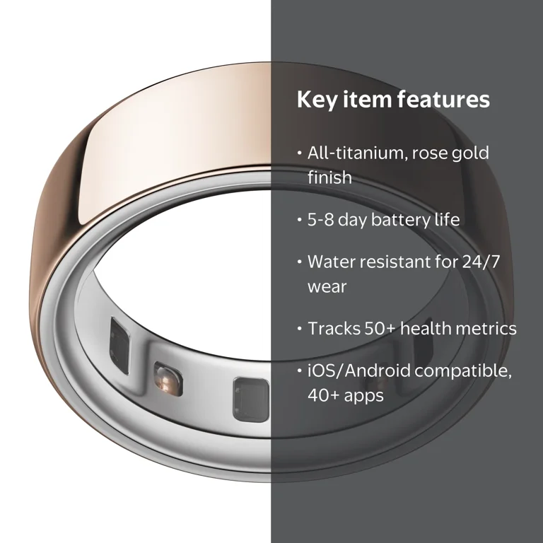 Oura Ring 4, Rose Gold, Size 5, Smart Wearable, Sleep, Fitness