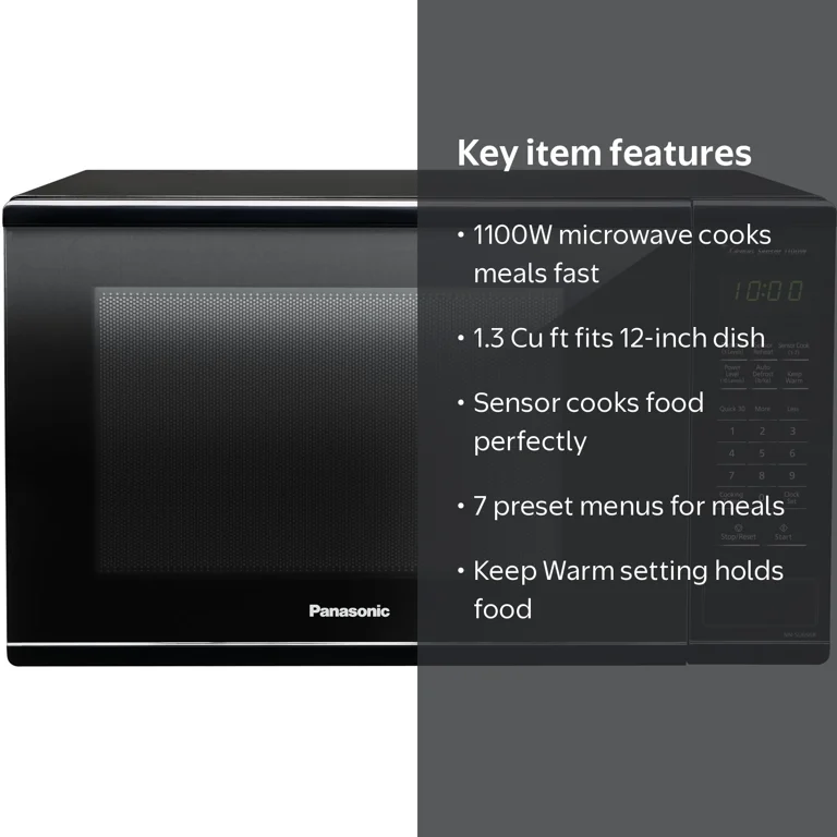 Panasonic 1.3 Cu ft. 1100W Genius Sensor Microwave Oven, Embossed