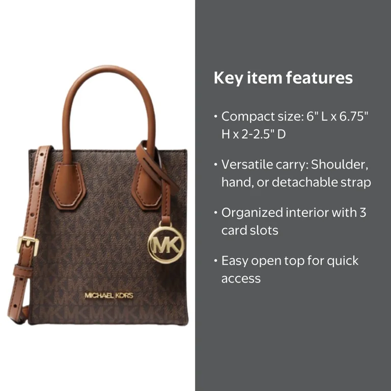 Michael Kors Mercer Extra-Small Logo Crossbody Bag, Pebbled