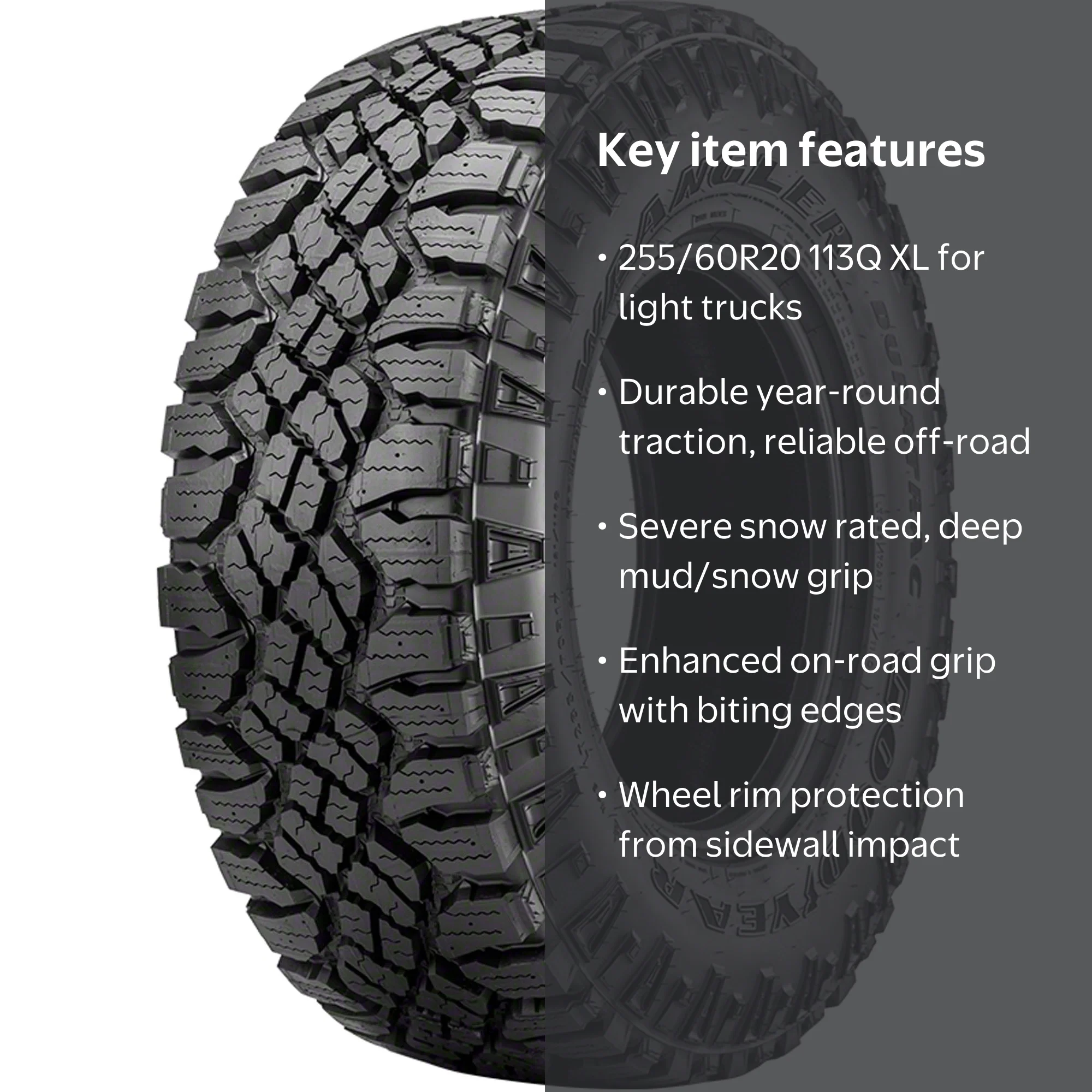 GOODYEAR WRANGLER 255/60R20 20インチ スタッドレス 2本 21年製 バリ