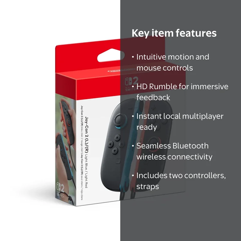 Nintendo, Joy-Con 2 Controllers, Light Blue/Light Red Bluetooth