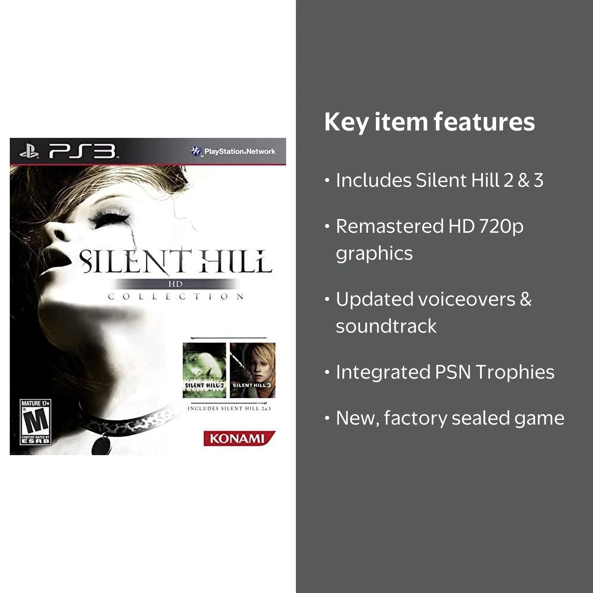 Konami Silent Hill HD Collection Game for PlayStation 3 (PS3) with