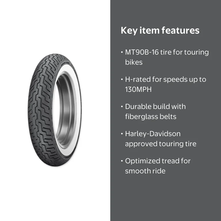 Dunlop Harley-Davidson D402 Front Motorcycle Tire, MT90B-16, Wide