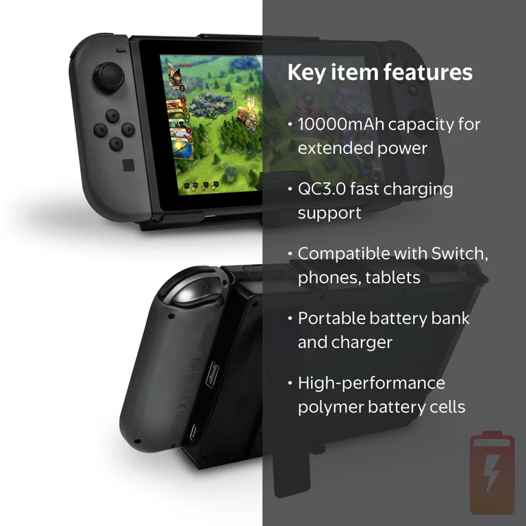 Nintendo Switch PSP1000 Ematic Nintendo Switch Portable 10000mAh Power Bank & Fast Charger