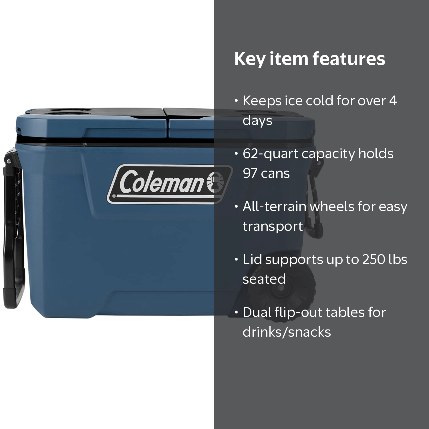 Coleman Flex 'N Go 62 QT Cooler, Large Portable Cooler for Camping