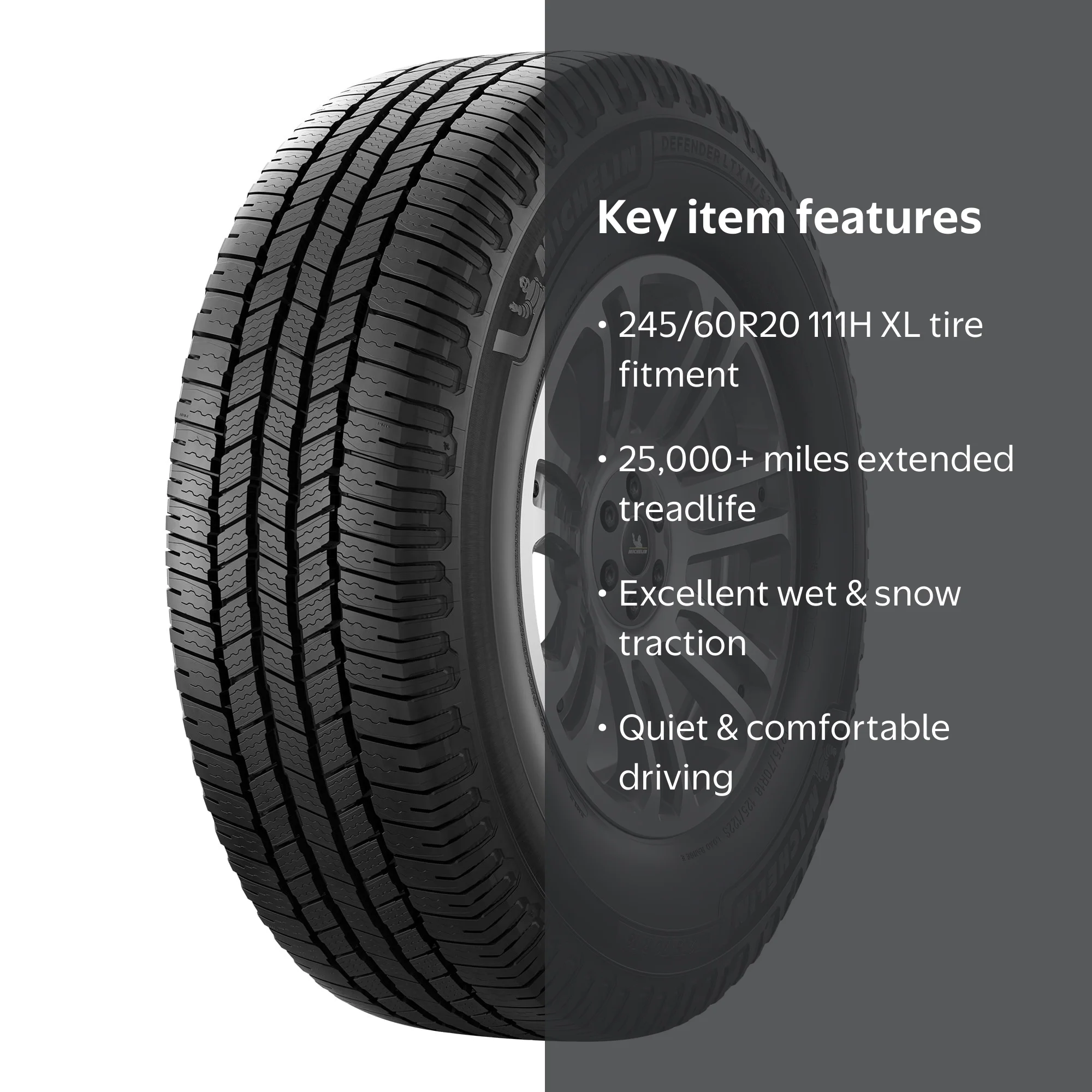 Free Shipping! Michelin Defender LTX MS2 245/60R20 111H XL Tire