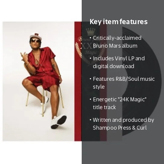 Atlantic, Vinyl LP, 24k Magic, Music & Performance - Walmart.com