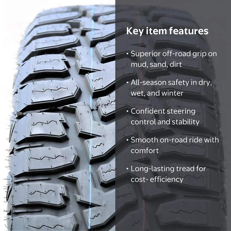 Haida, Rugged Terrain Light Truck Tire, 33x12.50R24, E 10 Ply