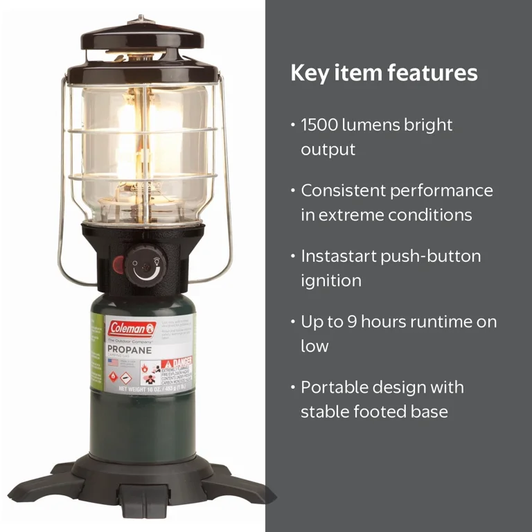 Coleman NorthStar Propane Lantern, 1540 Lumens, InstaStart