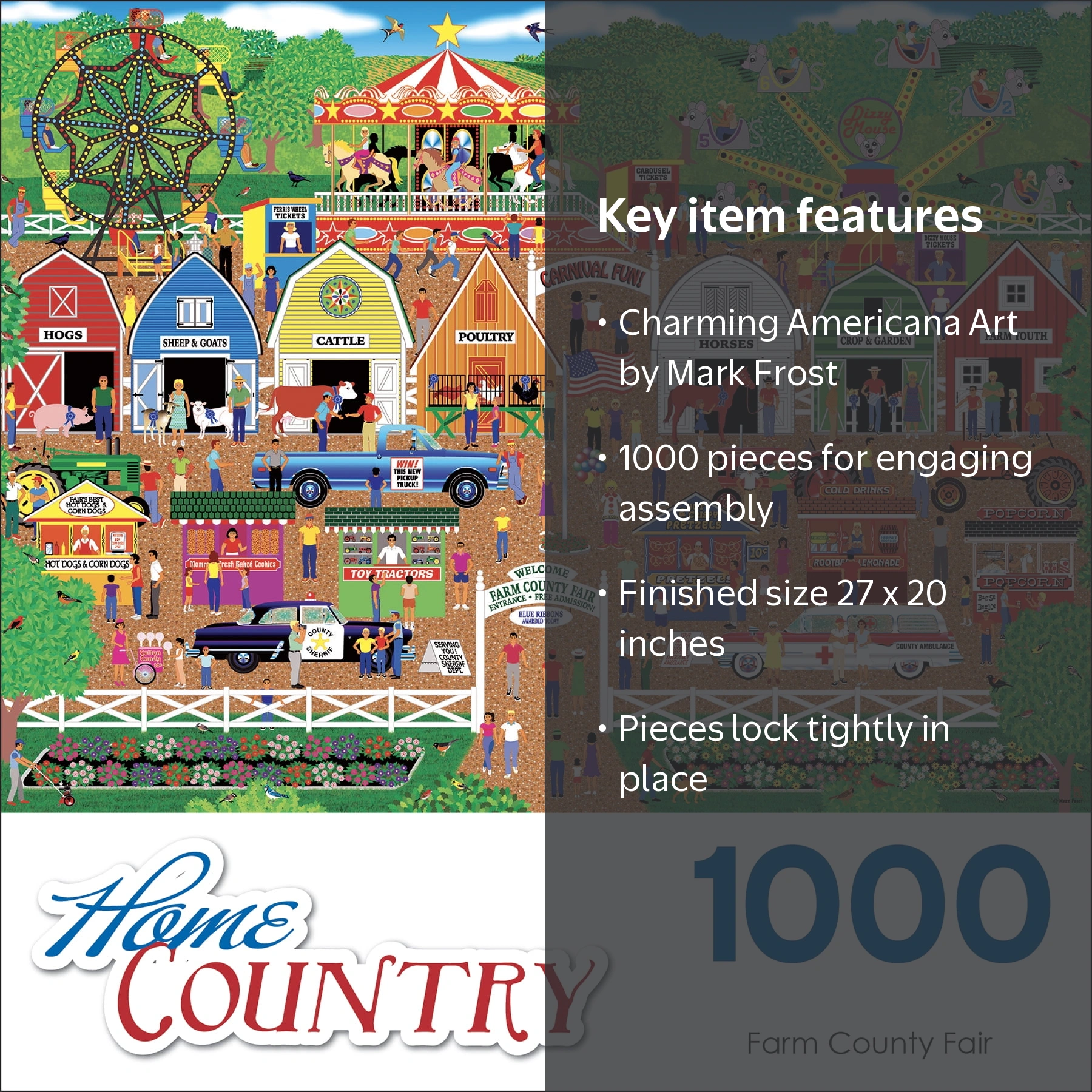 Cra-Z-Art, Jigsaw Puzzle, 1000-Piece Farm Country Fair, 27
