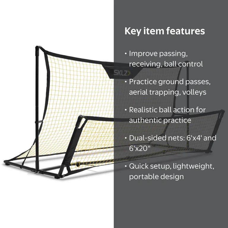 SKLZ, Soccer Goal, 6'x4', Two-Sided Trainer and Rebounder