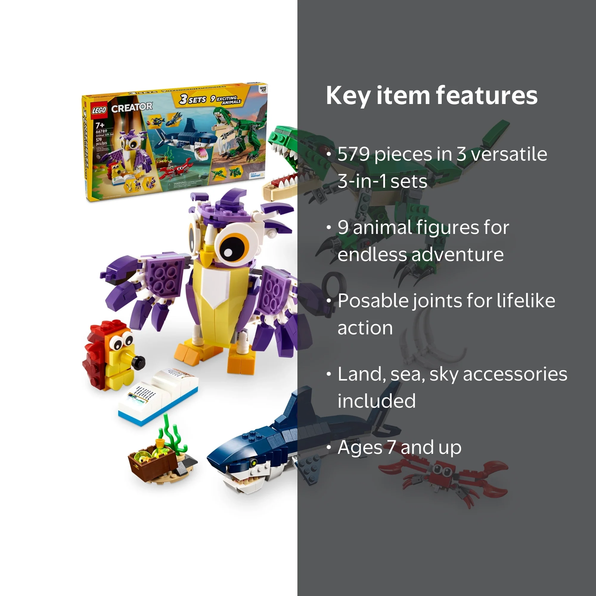 LEGO Creator Animal Gift Set, Build and Rebuild 9 Exciting Animal