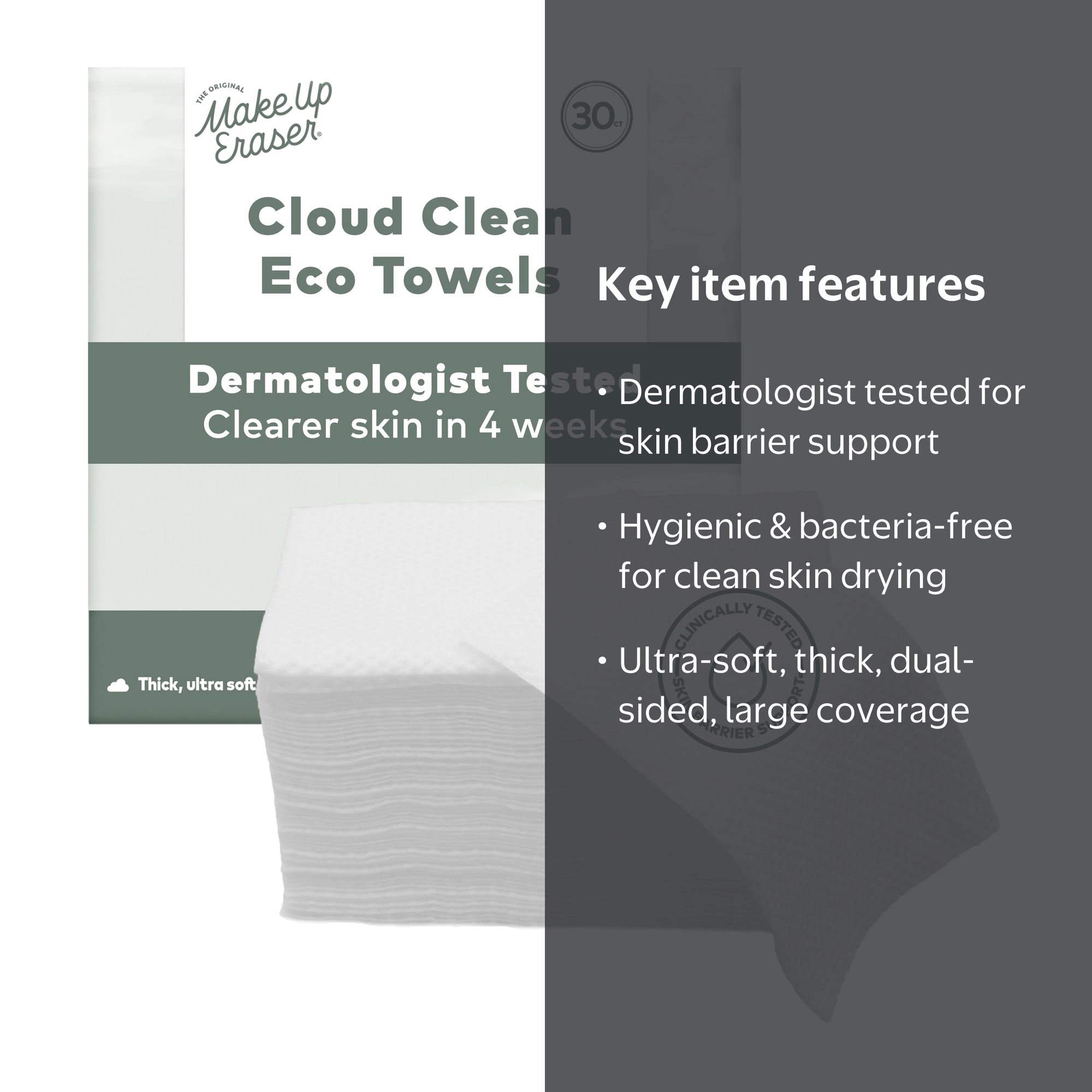 The Original MakeUp Eraser Cloud Clean Eco Towels XL - 30 Count