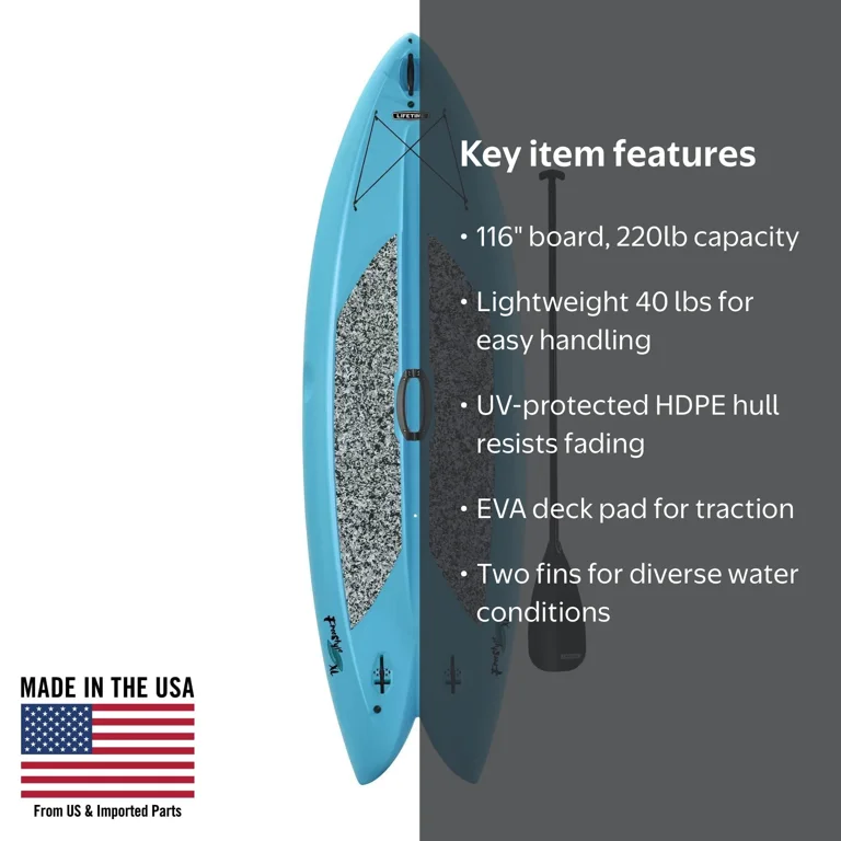 Lifetime Freestyle XL™ 116 inch Rigid SUP Paddleboard, Glacier