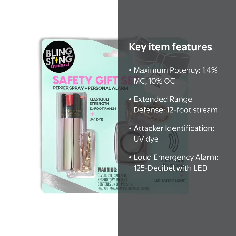 BLINGSTING Essentials Safety Gift Set with Pepper Spray & Safety