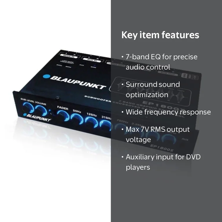 Blaupunkt EP1800X 7-Band Equalizer for Car Audio, Black - Walmart.com