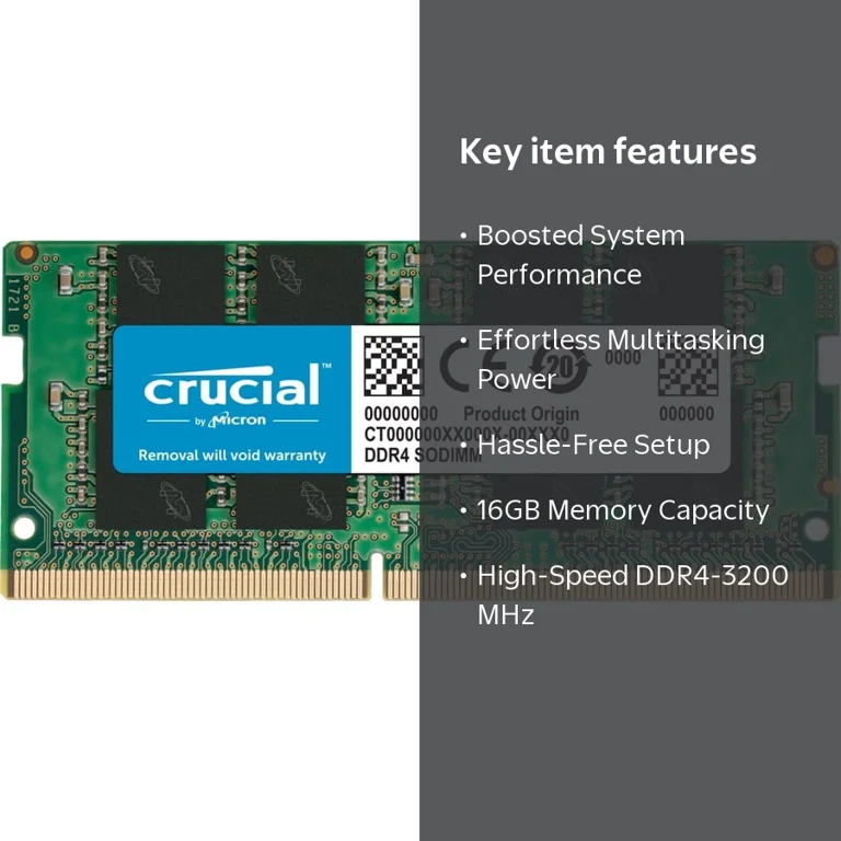 Crucial, Laptop Memory, 16GB DDR4 3200 SODIMM, 260-Pin - Walmart.com