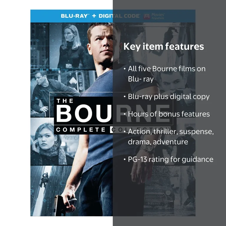 SDS, The Bourne Complete Collection, PG-13, Blu-ray + Digital