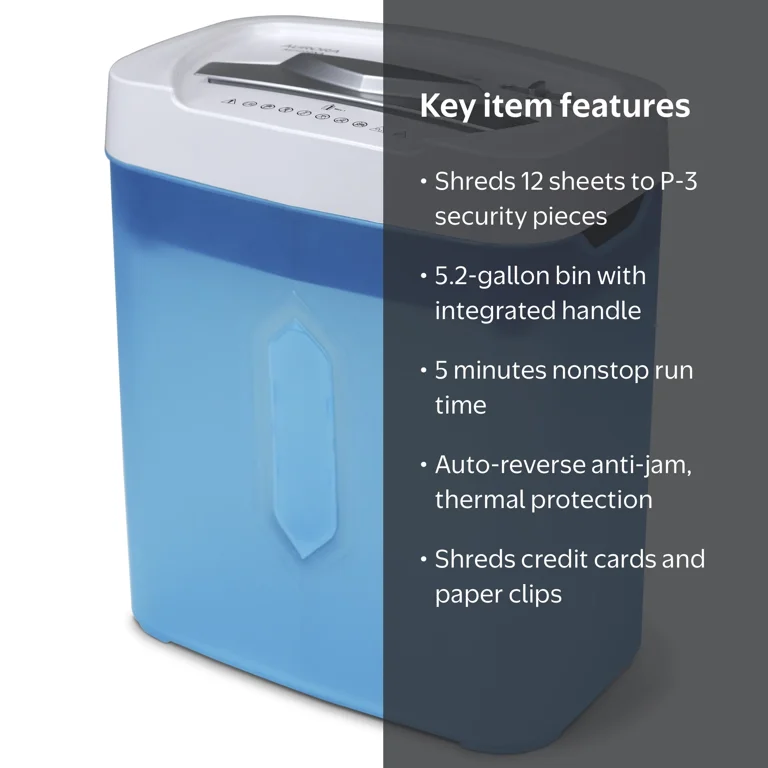 Aurora GB Anti-Jam 12-Sheet Crosscut Paper and Credit Card Paper