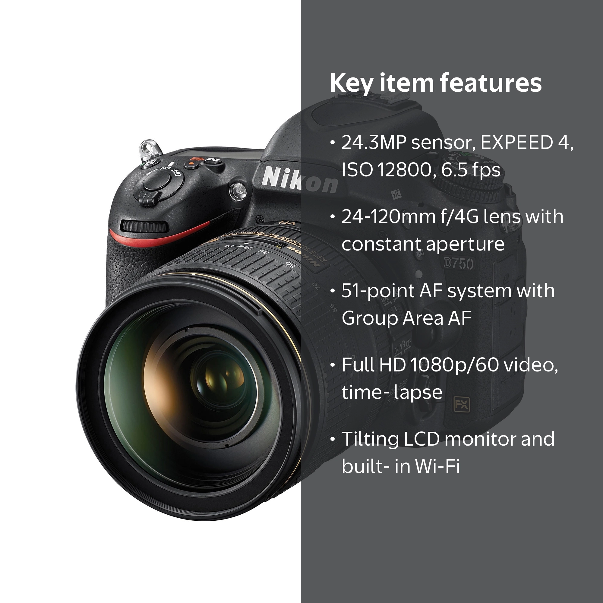 Nikon D750 DSLR Camera with 24-120mm Lens - Walmart.com