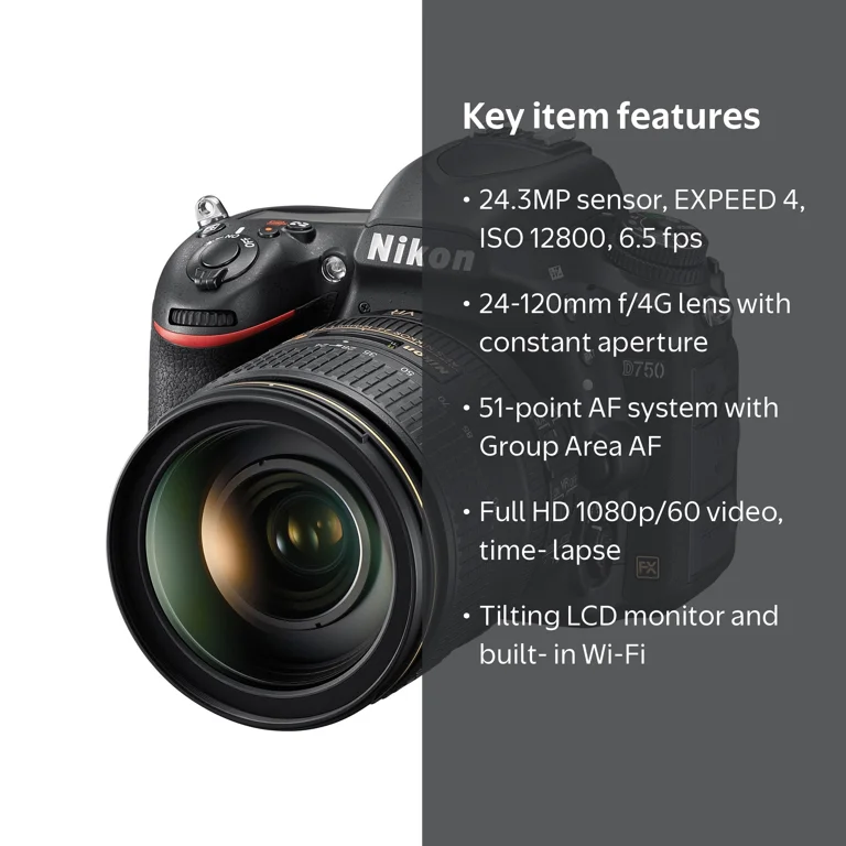 Nikon D750 DSLR Camera with 24-120mm Lens - Walmart.com