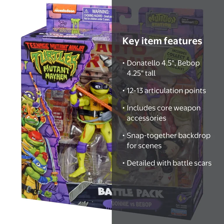 TMNT Toys: Teenage Mutant Ninja Turtles Donatello vs Bebop Figure