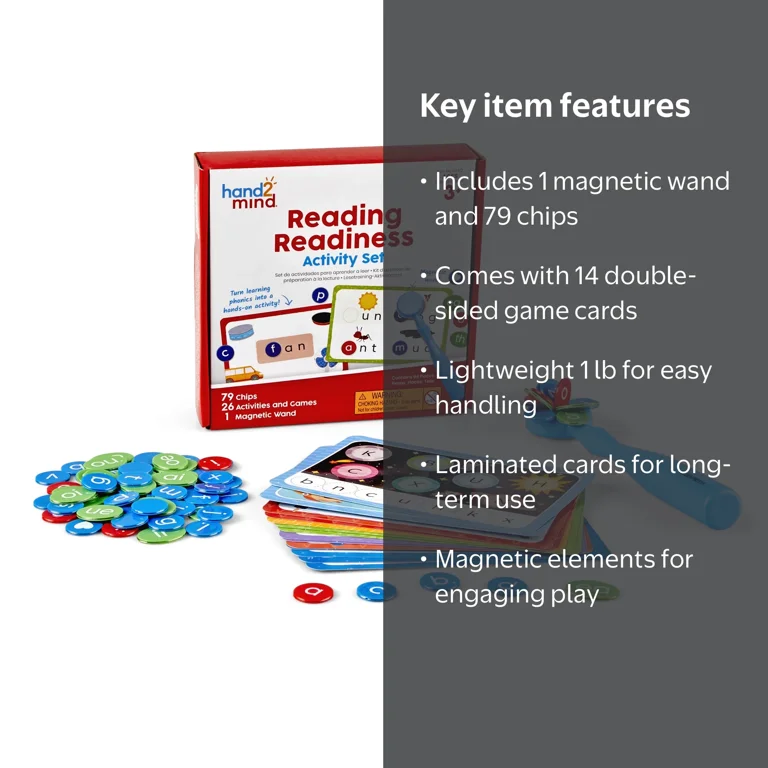 hand2mind Reading Readiness Activity Set Magnetic Wands and