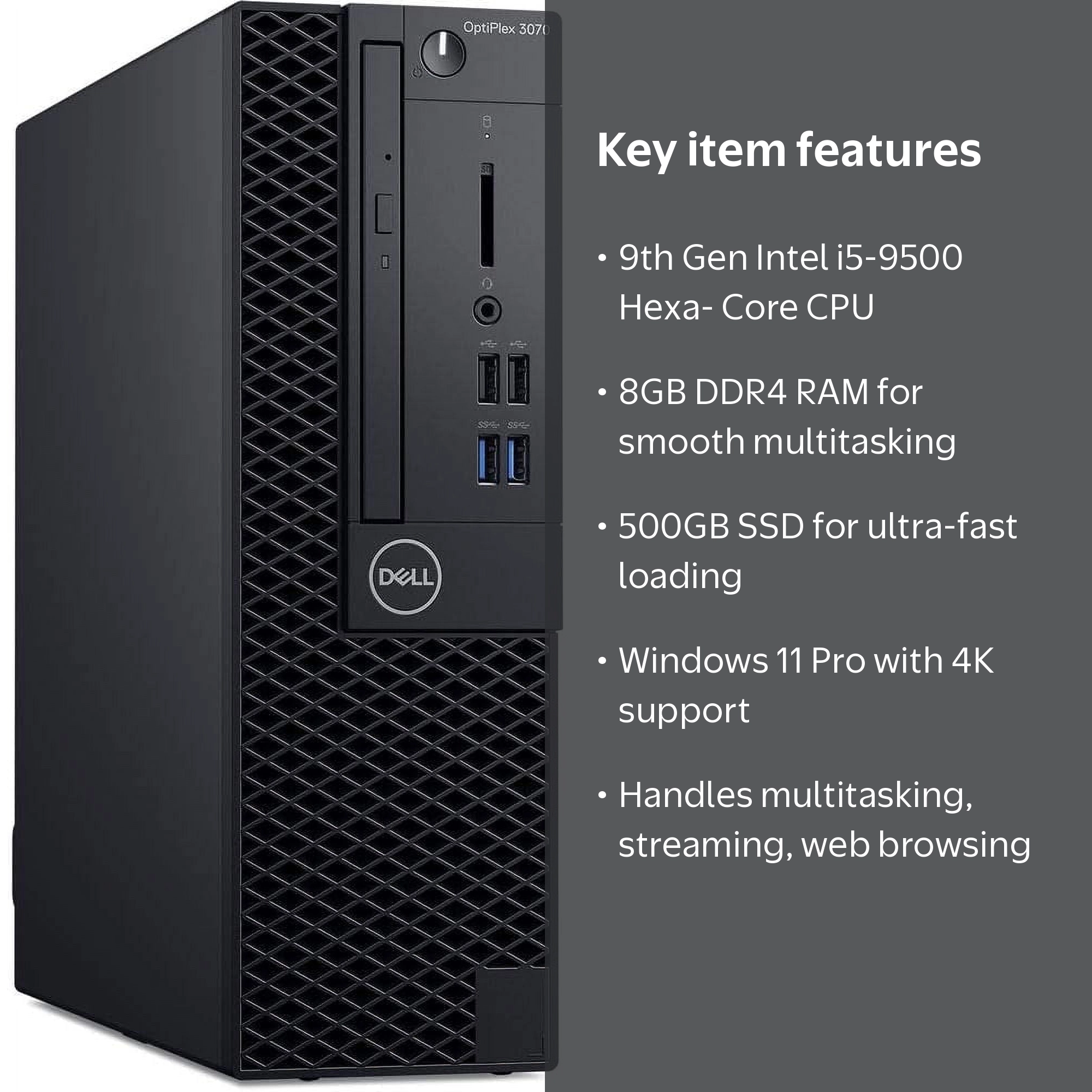 Dell Optiplex 3070 Desktop Computer | Intel i5-9500 (3.2) | 8GB