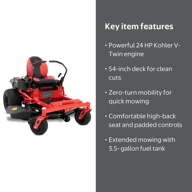 Troy-Bilt Mustang Z54 724cc 24HP Zero-Turn Ride Lawn Mower