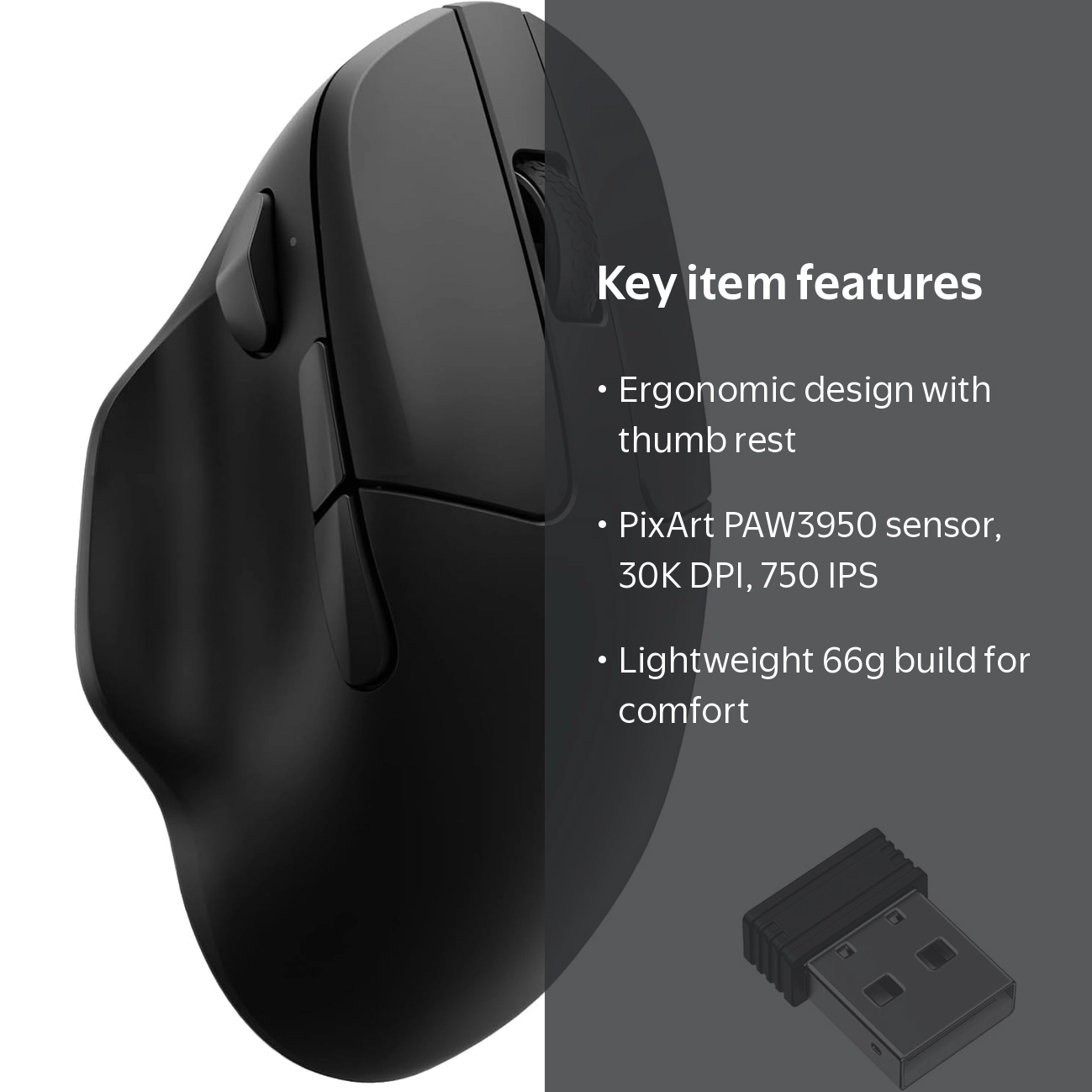 Keychron M7 8K Wireless Mouse, Lightweight Ergonomic PAW3950, 8kHz