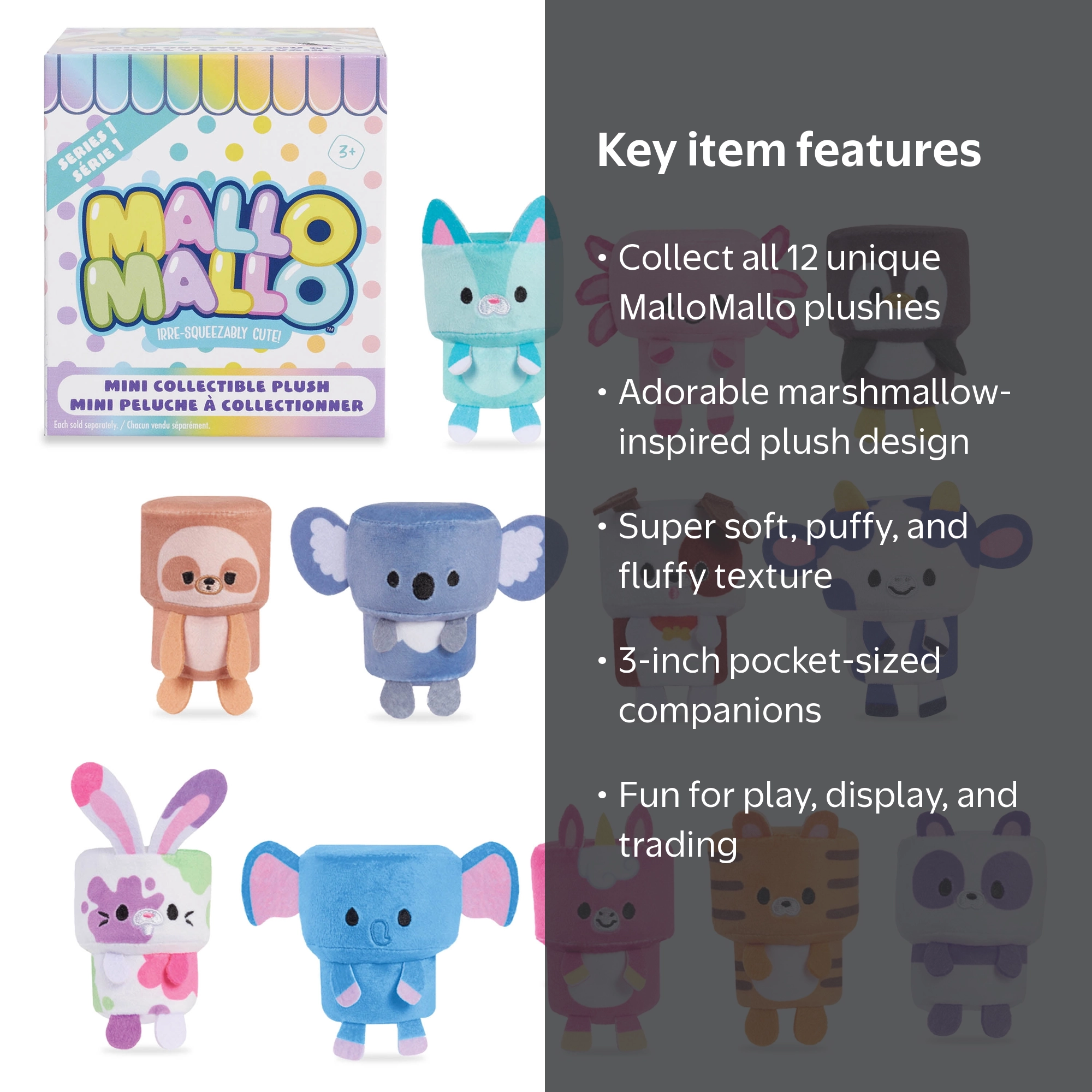 Just Play MalloMallo Mini Collectible Plush 3-Inch Mystery Set